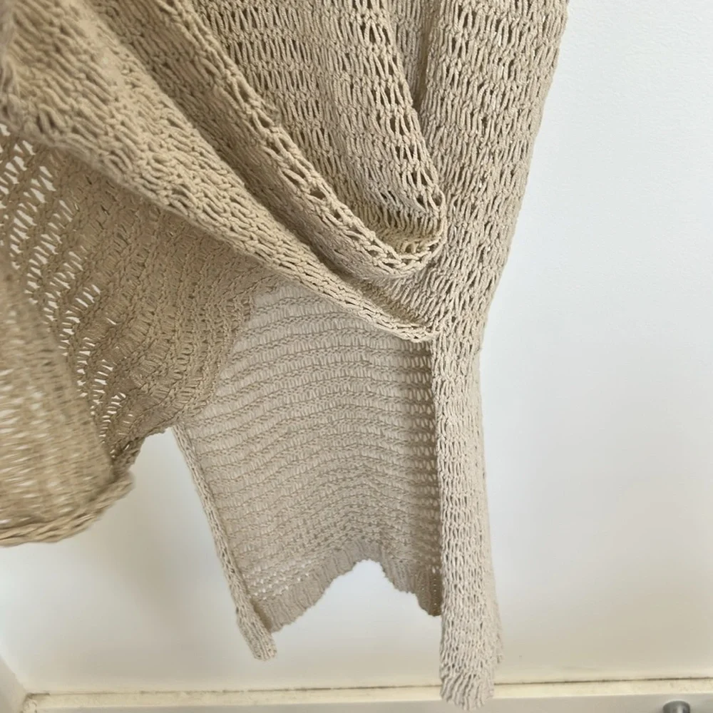 FP BEACH BY FREE PEOPLE Women's Chunky Open Knit Coverup Dress Size XS In Beige